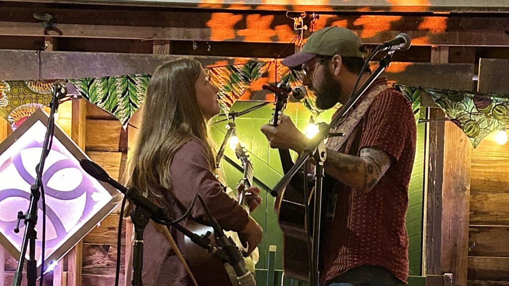 Becca and Coty of Admiral Radio performing on the LEAF Retreat stage.