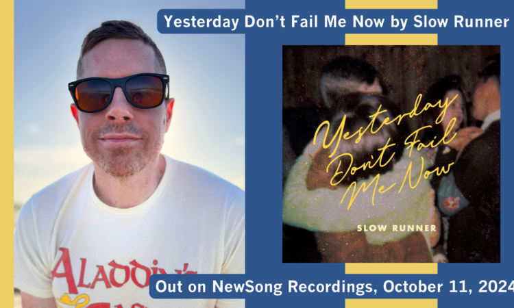 Michael Flynn head shot and album cover art for Yesterday Don't fail Me Now by Slow Runner.